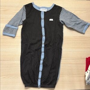 Coccoli Black and Blue Striped Bodysuit